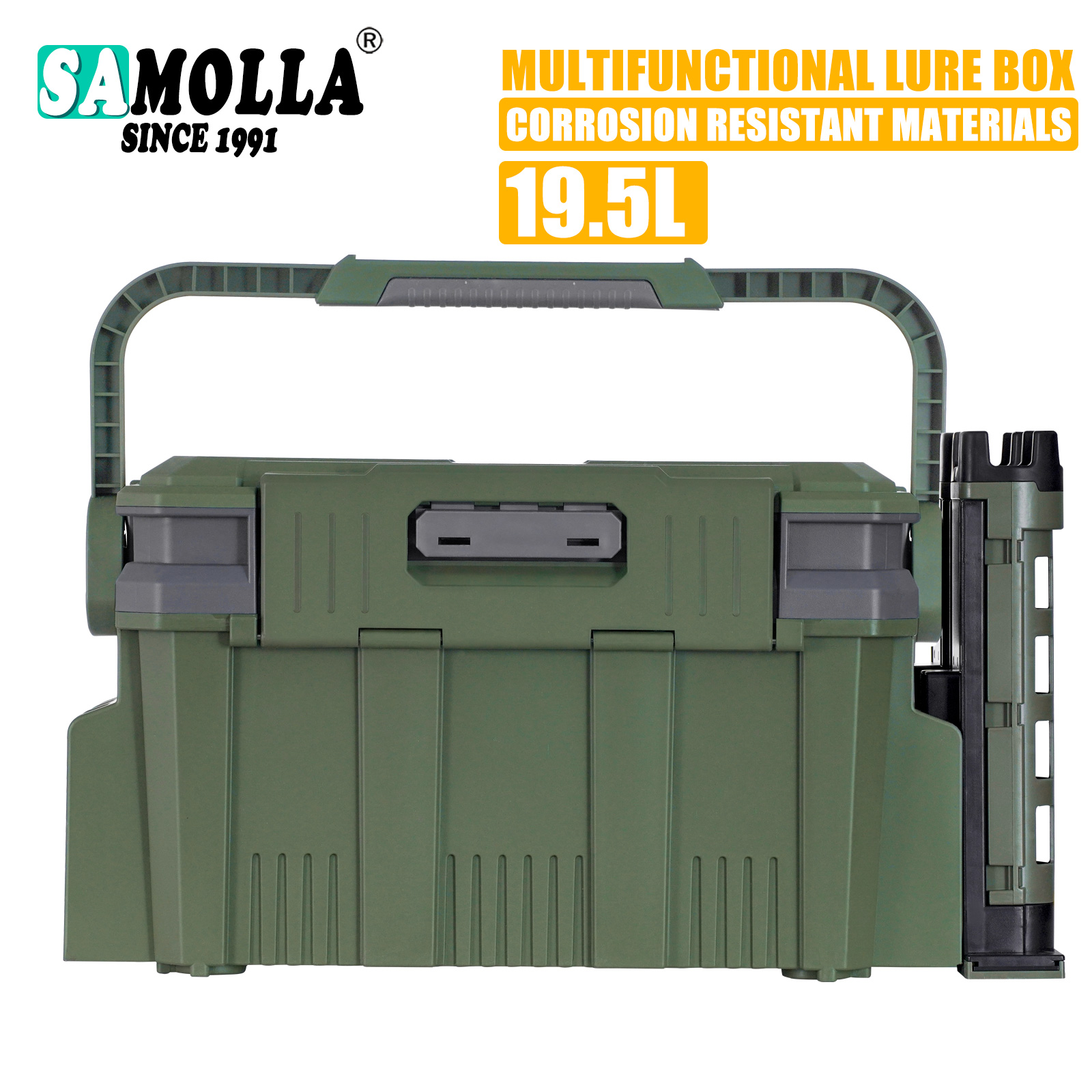 Fishing Kayak Crate - Nieuw Groot Viskistpak 19.5l 2 Hengel