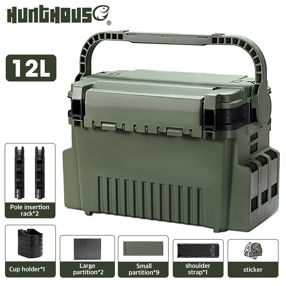 Fishing Kayak Crate - Hunthouse 12L Grote Visuitrusting Kist 43*18.5*28cm